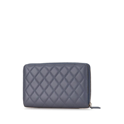 Chanel CC Quilted Lambskin Zip Around Wallet (SHG-PSJD18)