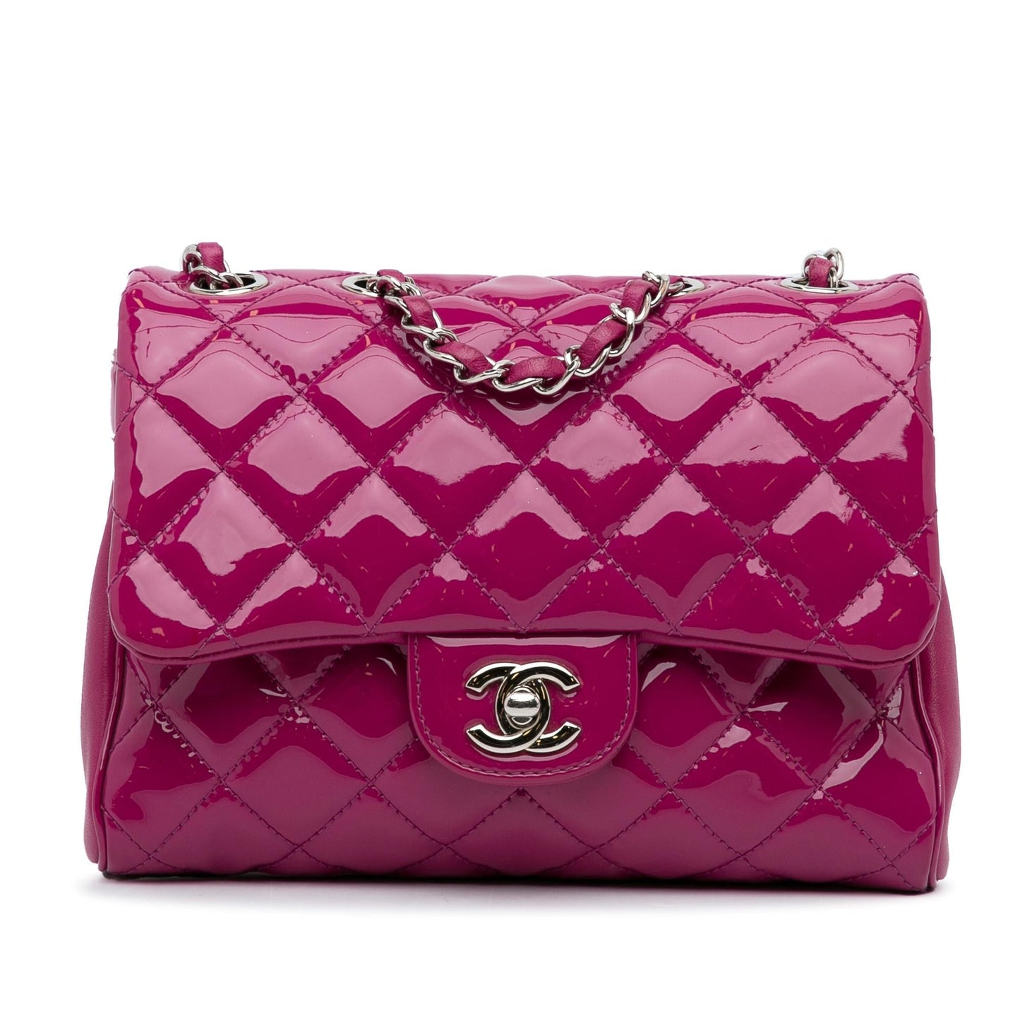 Chanel CC Quilted Patent Leather Crossbody Bag