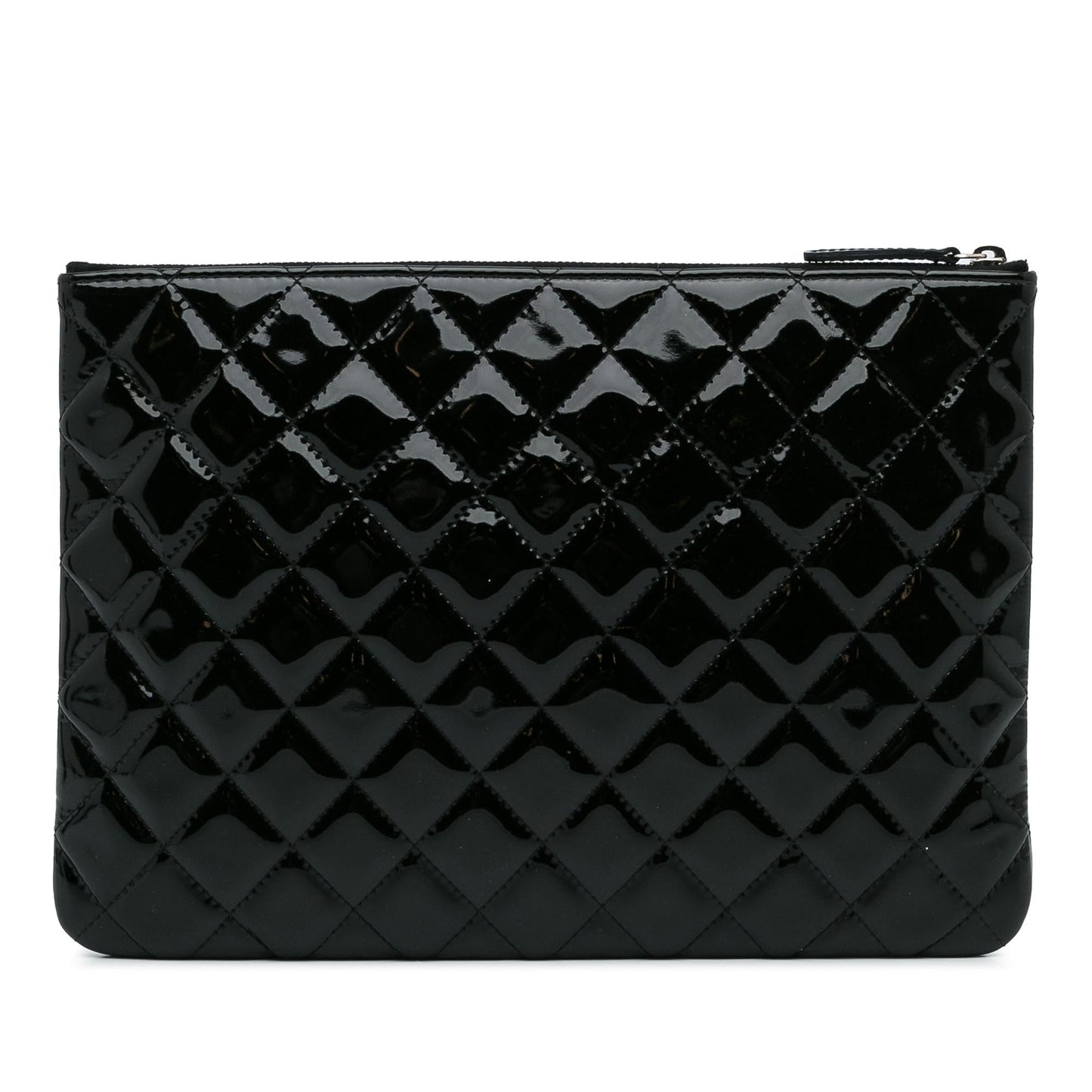 Chanel CC Quilted Patent Leather Pouch