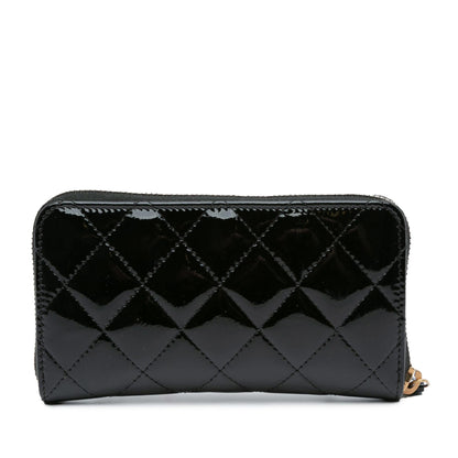 Chanel CC Quilted Patent Zip Around Long Wallet (SHG-OZKSJN)