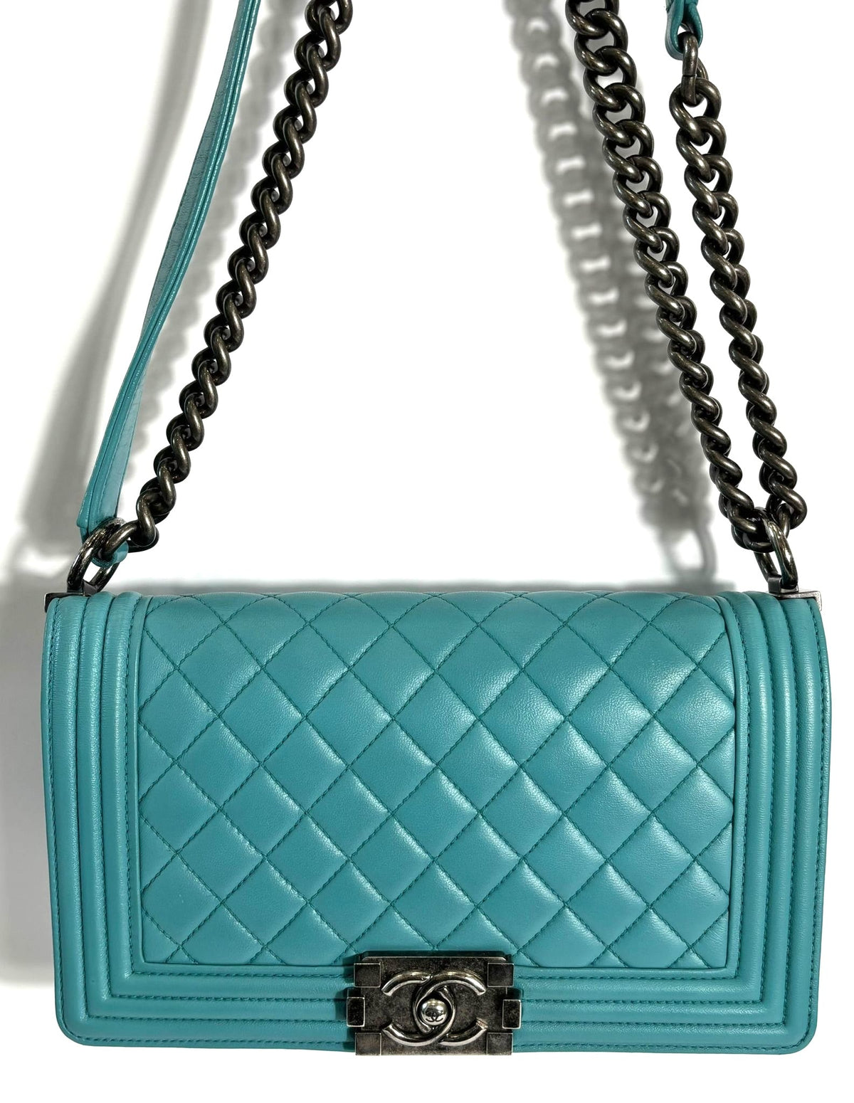 CHANEL CALFSKIN QUILTED MEDIUM BOY FLAP BAG
