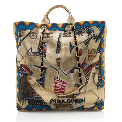 Chanel Canvas Graffiti Paris-New York Street Spirit Maxi Shopping Tote (SHF-18612)