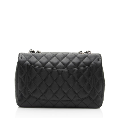 Chanel Caviar Leather Classic Jumbo Single Flap Bag