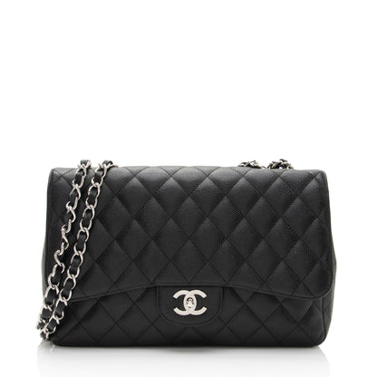 Chanel Caviar Leather Classic Jumbo Single Flap Bag