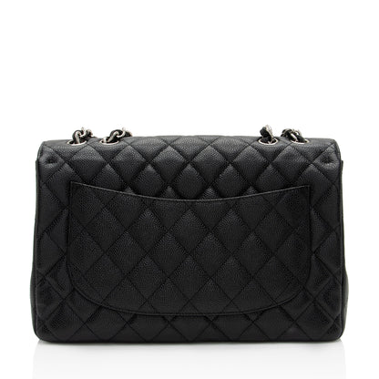 Chanel Caviar Leather Classic Jumbo Single Flap Bag (SHF-LHfnsx)