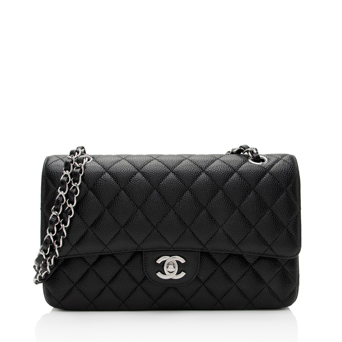 Chanel Caviar Leather Classic Medium Double Flap Bag