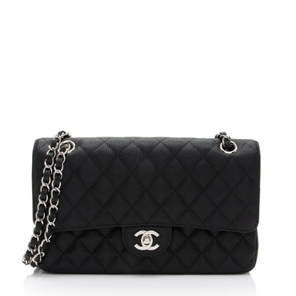 Chanel Caviar Leather Classic Medium Double Flap Bag (SHF-j9HEHj)