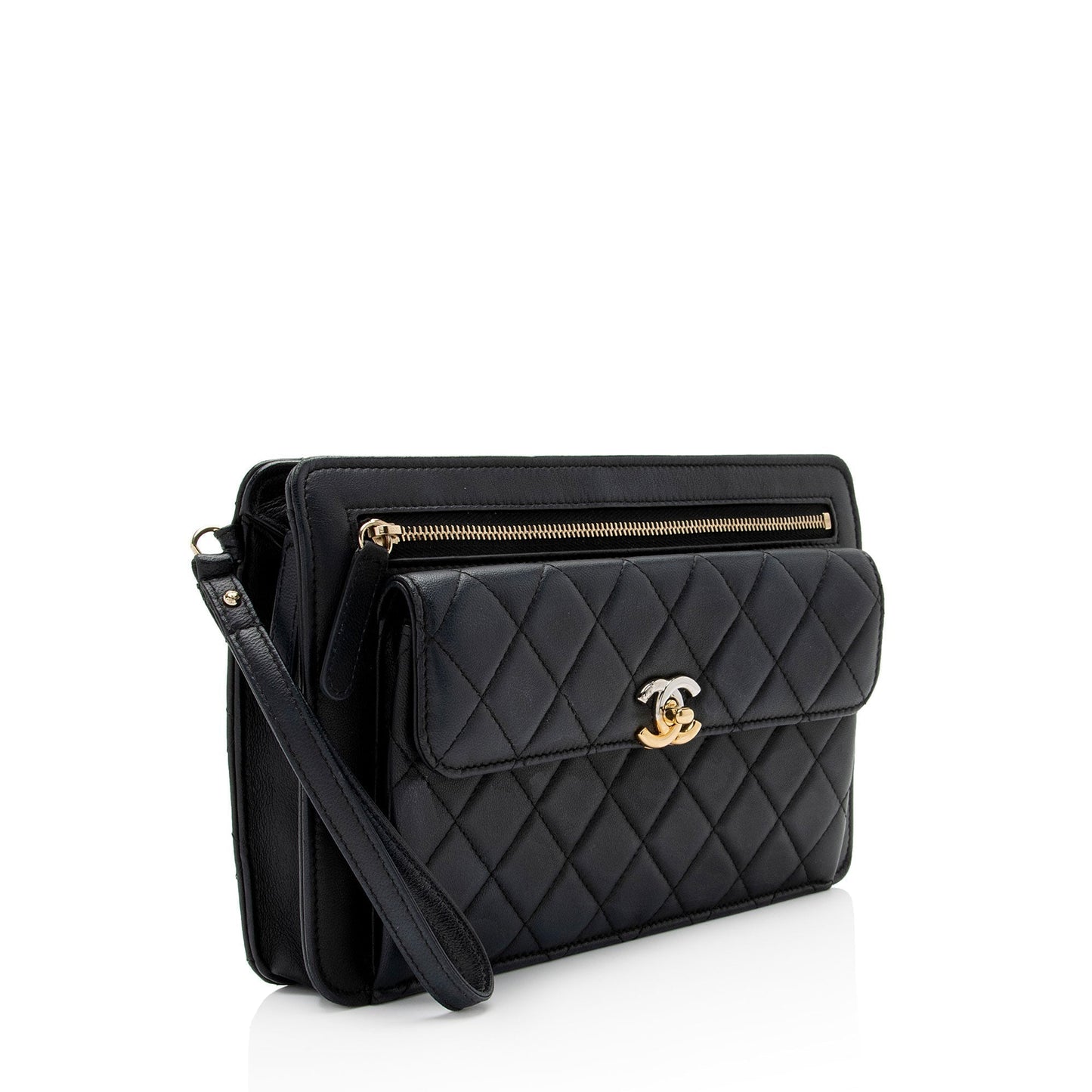 Chanel Caviar Leather Classic Trendy Pouch (SHF-PIhhms)