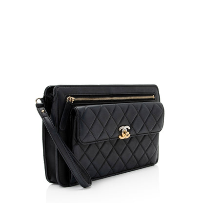 Chanel Caviar Leather Classic Trendy Pouch (SHF-PIhhms)