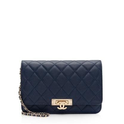 Chanel Caviar Leather Golden Class Wallet on Chain Bag (SHF-fsAuGH)