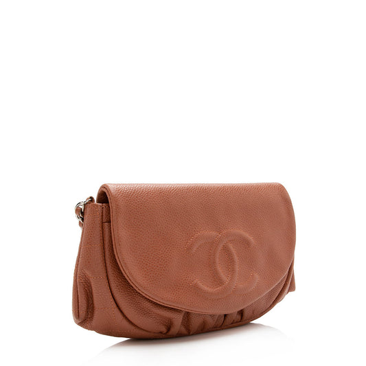 Chanel Caviar Leather Half Moon Wallet on Chain Bag (SHF-16815)