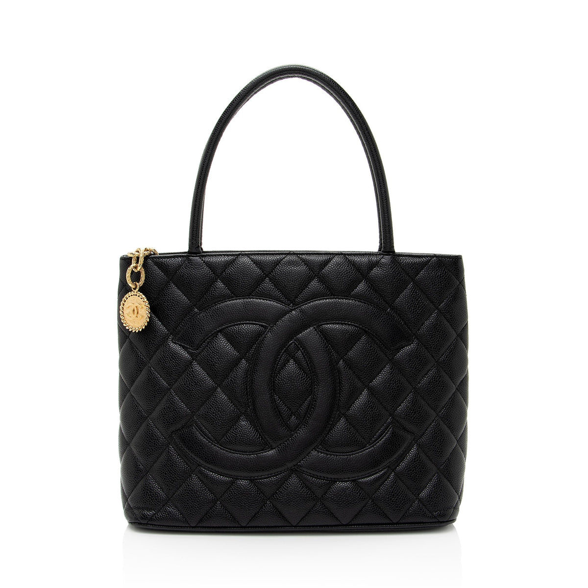 Chanel Caviar Leather Medallion Tote (SHF-7Ttgip)