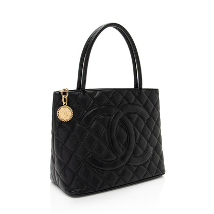 Chanel Caviar Leather Medallion Tote (SHF-7Ttgip)