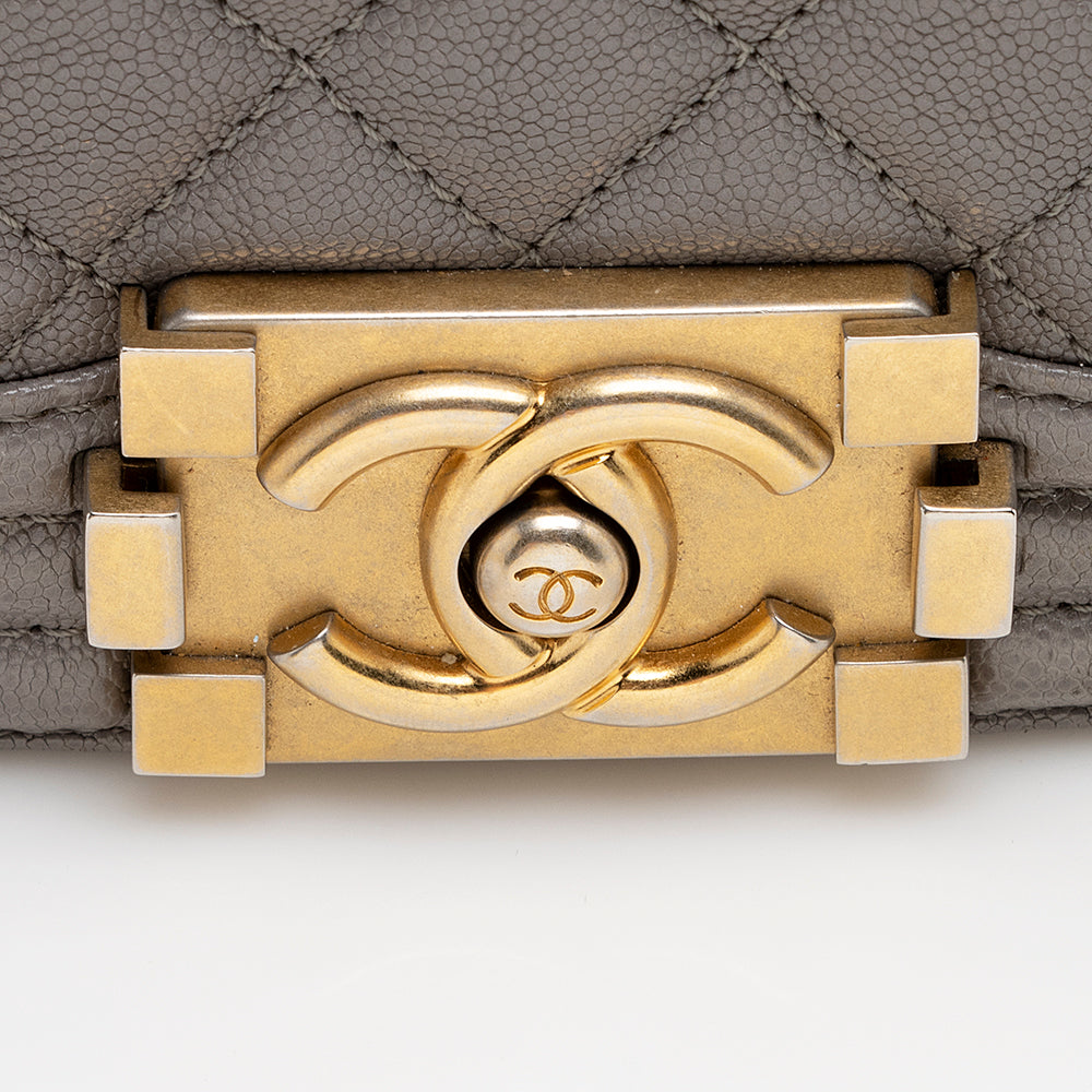 Chanel Caviar Leather New Medium Boy Bag (SHF-21156)