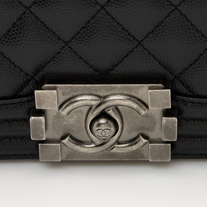 Chanel Caviar Leather New Medium Boy Bag (SHF-22701)