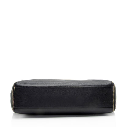 Chanel Caviar Leather Stitched CC Flap Satchel