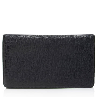 Chanel Caviar Leather Timeless CC Yen Wallet (SHF-LO1ZVY)