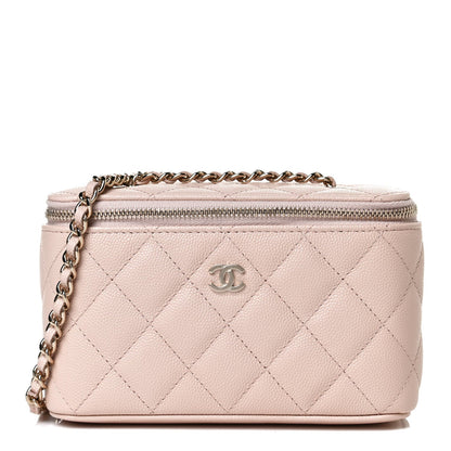 Chanel CAVIAR QUILTED SMALL VANITY CASE WITH CHAIN