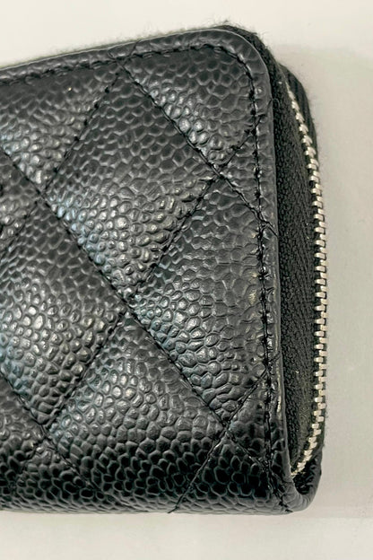 CHANEL CAVIAR QUILTED LEATHER ZIP COIN PURSE