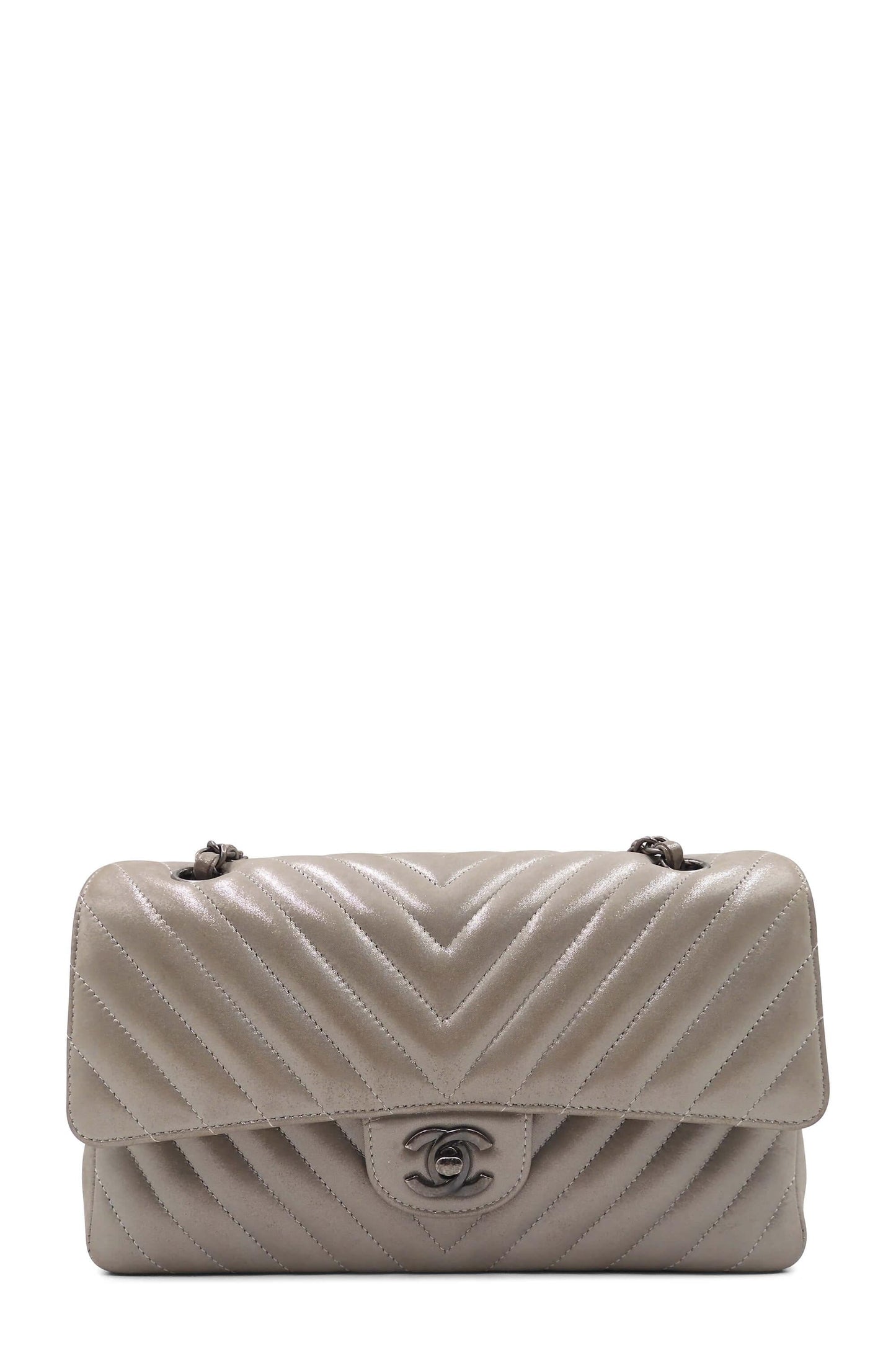 Chevron Medium Double Flap Bag