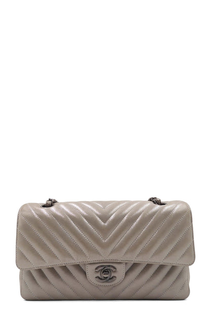 Chevron Medium Double Flap Bag