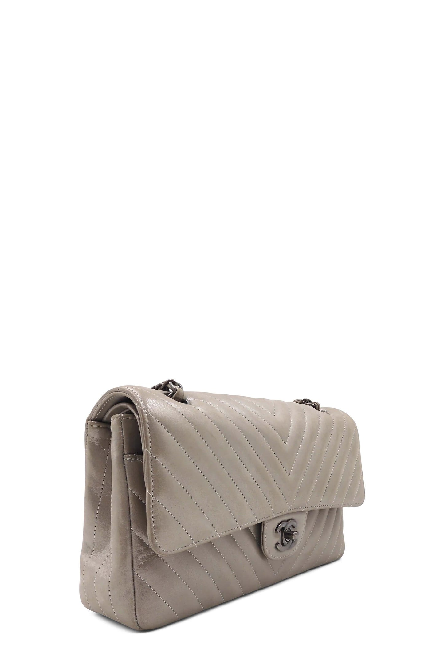Chevron Medium Double Flap Bag