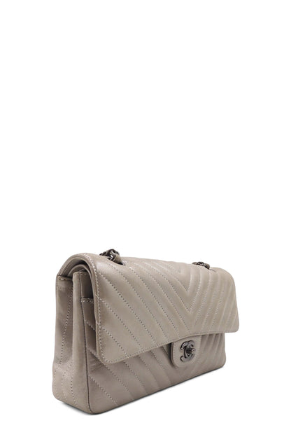 Chevron Medium Double Flap Bag