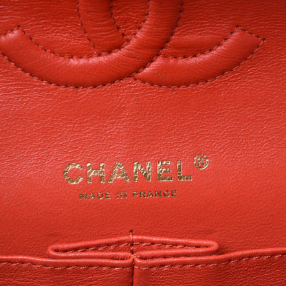 CHANEL Lambskin Chevron Quilted Medium Double Flap