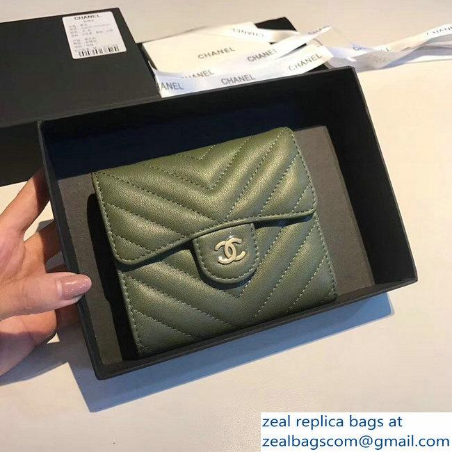 Chanel Classic Small Flap Wallet Green