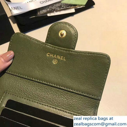 Chanel Classic Small Flap Wallet Green