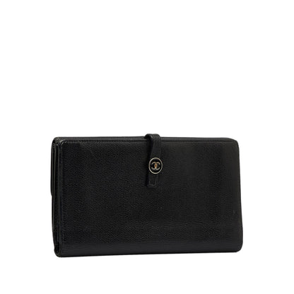 Chanel Coco Button Leather Long Wallet (SHG-Usp4W4)