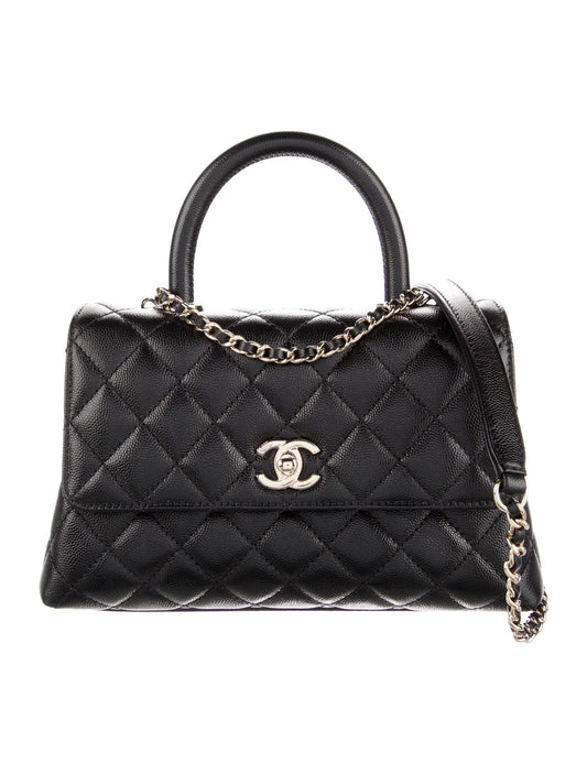 CHANEL CAVIAR QUILTED COCO HANDLE 21P MEDIUM SHOULDER BAG
