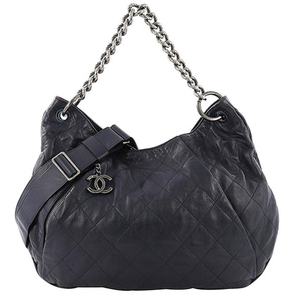 Chanel COCO PLEATS QUILTED CALFSKIN LARGE HOBO Bag