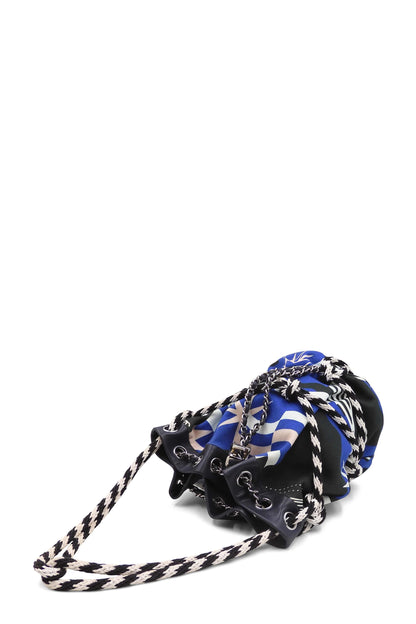 Cotton Drawstring Bag Blue White Black