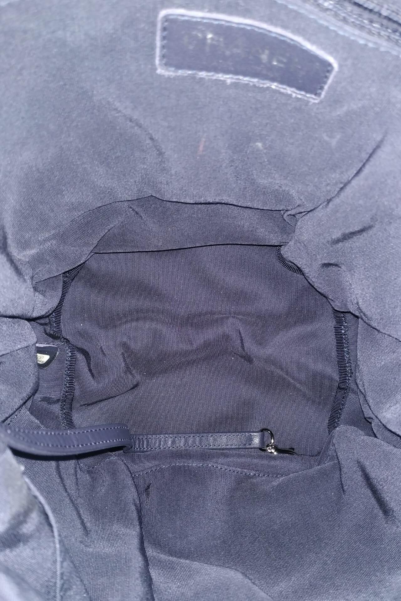 Cotton Drawstring Bag Blue White Black