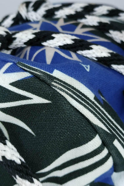 Cotton Drawstring Bag Blue White Black