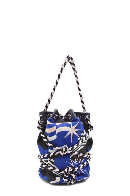 Cotton Drawstring Bag Blue White Black