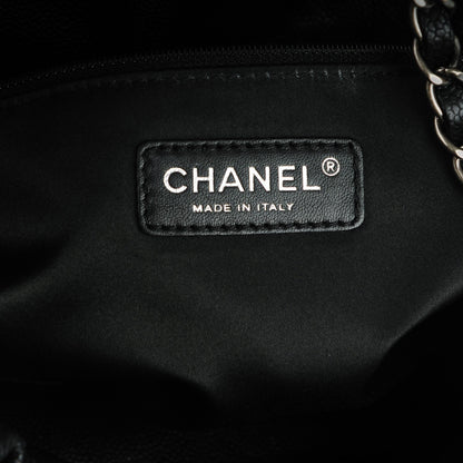 CHANEL GLAZED CAVIAR LEATHER QUILTED LARGE ELASTIC SHOULDER BAG
