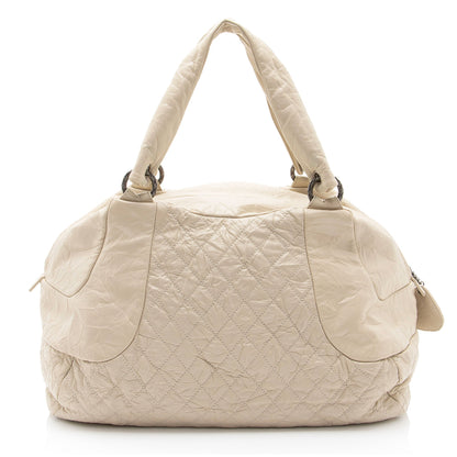 Chanel Distressed Lambskin Coco Rider Large Bowler Bag