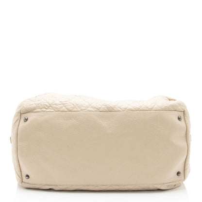 Chanel Distressed Lambskin Coco Rider Large Bowler Bag