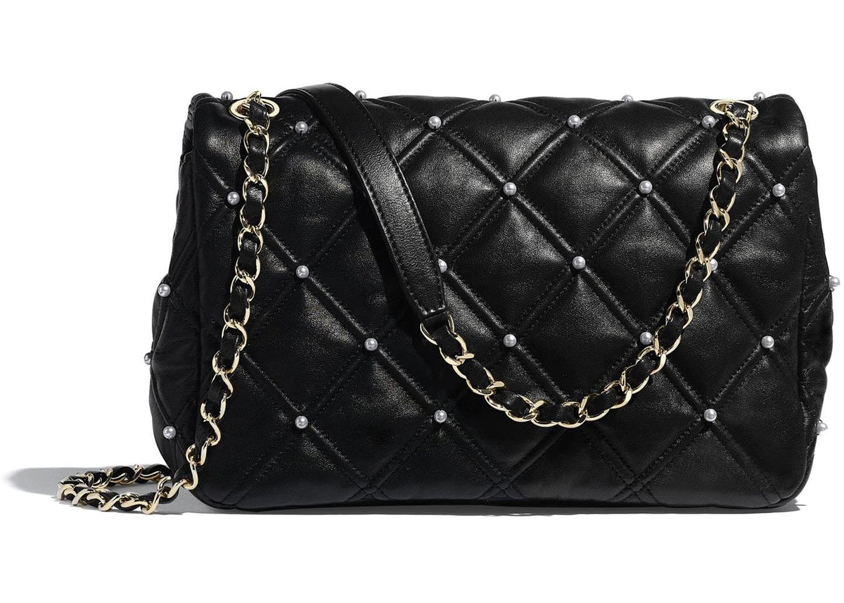 Chanel Flap Bag Iimitation Pearls Black