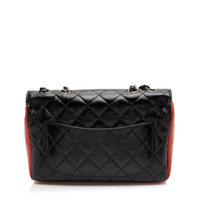 Chanel Glazed Calfskin CC Plate Medium Flap Bag (SHF-5bc3aa)