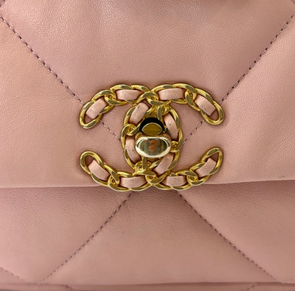 CHANEL QUILTED GOATSKIN MEDIUM CHANEL 19 FLAP BAG
