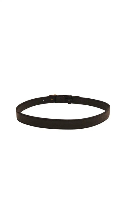 CHANEL INTERLOCKING CC LOGO BUCKLE LEATHER BELT