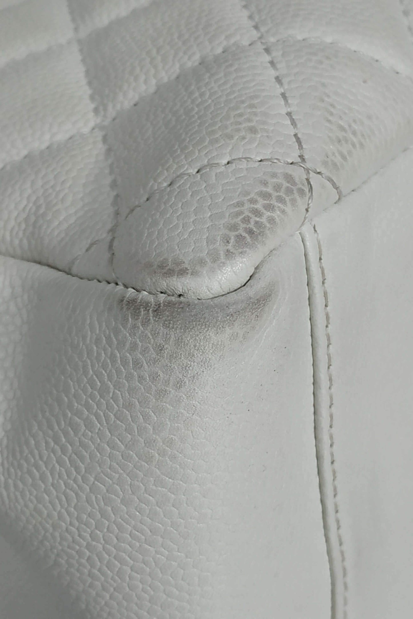 Grand Shopping Tote White with Silver Hardware