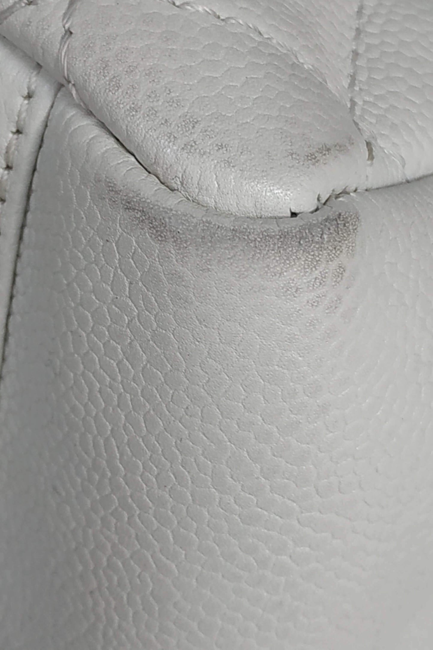 Grand Shopping Tote White with Silver Hardware
