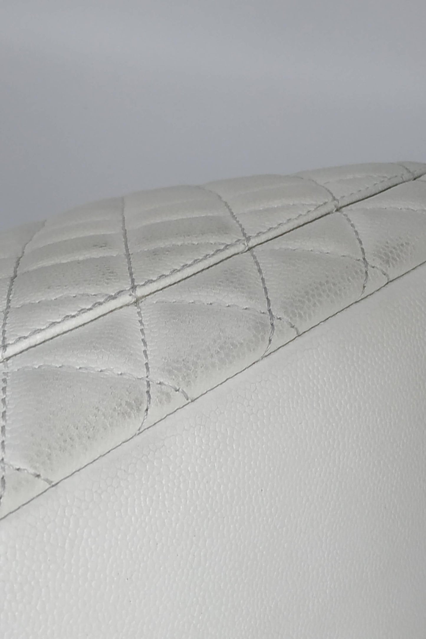 Grand Shopping Tote White with Silver Hardware