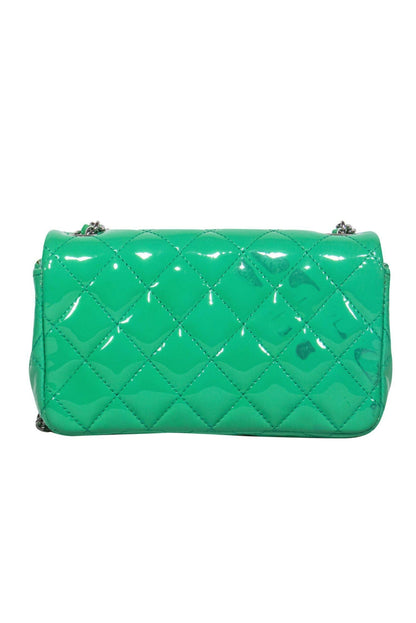 Chanel - Green Patent Leather Quilted Mini Crossbody