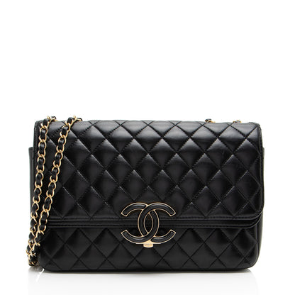 Chanel Lambskin CC Chic Medium Flap Bag (SHF-JgVtpv)