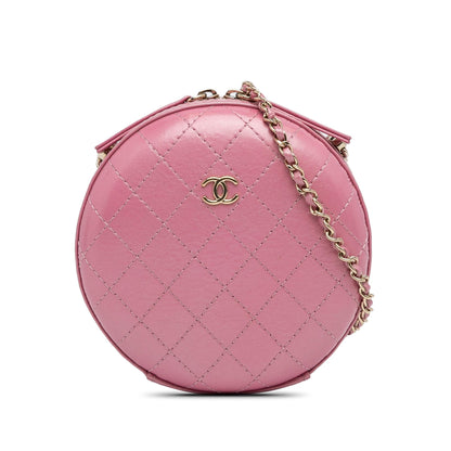 Chanel Lambskin CC Round Chain Crossbody (SHG-VrNp3m)